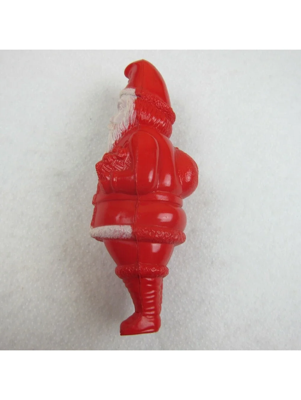 Vintage 1930-40s Celluloid Santa Figure Red & White Christmas Standing Sack 5